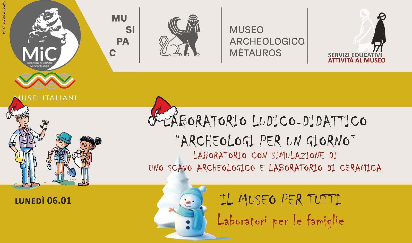 Epifania 2025  "Archeologi per un giorno" al Museo archeologico Mètauros